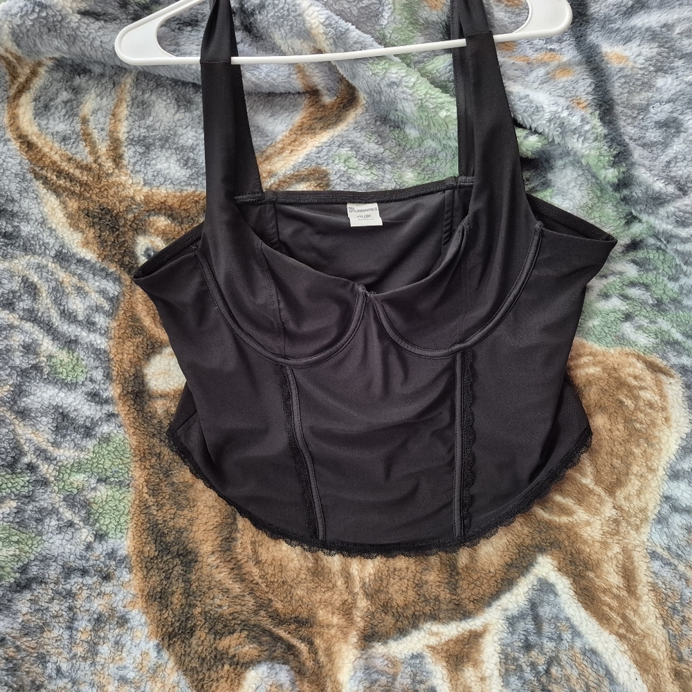 Black Corset Crop Top